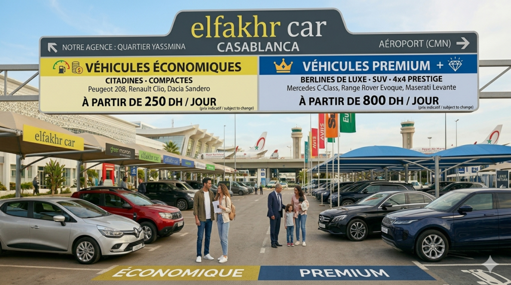 prix location voiture Casablanca véhicules économiques et premium