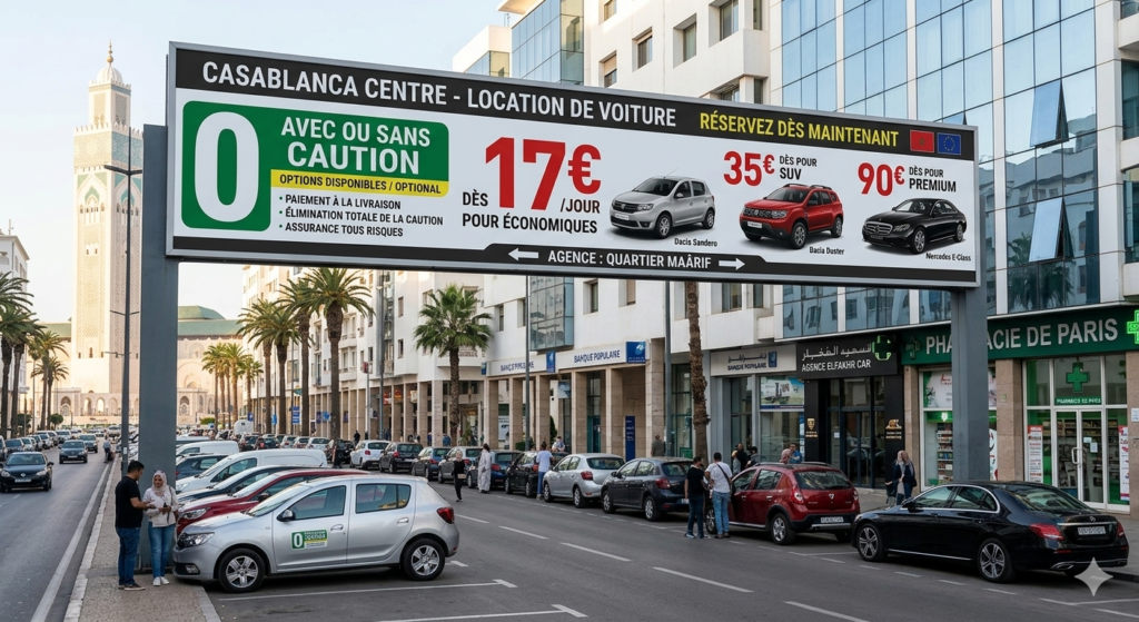 location voiture aéroport Casablanca sans dépôt